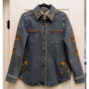 DRIFTWOOD Blue Denim with Floral Embroidery